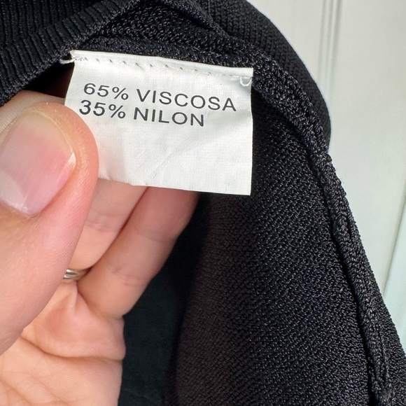 Elisa Landri Black Knit Beaded Sweater Tank Mock Neck Made in Italy Size Small - Picture 6 of 9